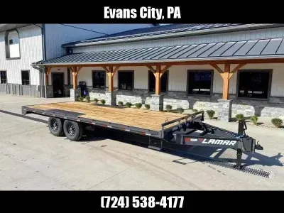 2027 Lamar Trailers 102x18' Flatbed Deckover Trailer 14000# GVW F8021827-STRAIGHT