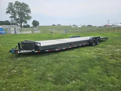 2025 Lamar 7x32 14K Wood Deck 2 Car Hauler