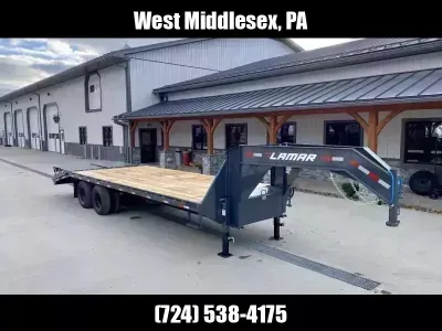 2027 Lamar Trailers 102x25' Gooseneck Beavertail Deckover Trailer 22500# GVW GFD02252A-FWR