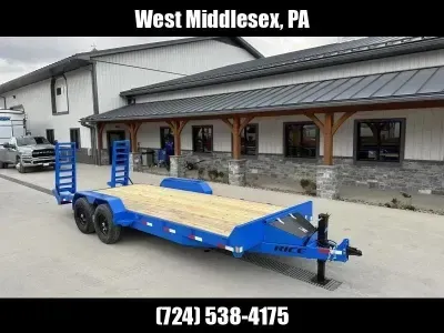 2026 Rice Trailers 7x18' Equipment Lowboy Trailer 14000# GVW FMEHR8218