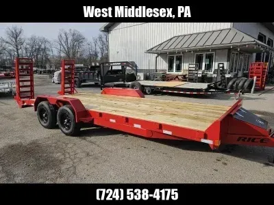 2026 Rice Trailers 7x16' Equipment Lowboy Trailer 9990# GVW FMEMR8216