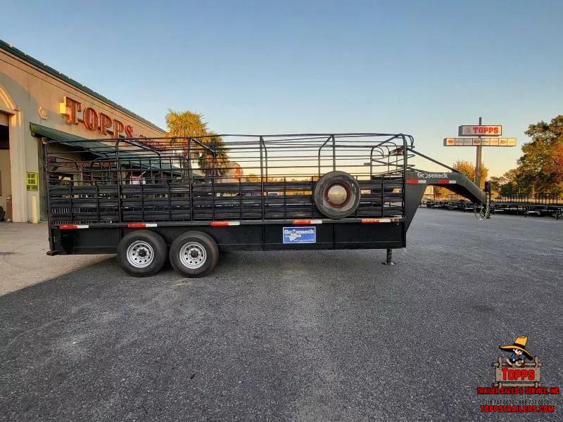 1990 Gooseneck 6X20 GN BAR TOP Stock / Stock Combo Trailer 1762878726