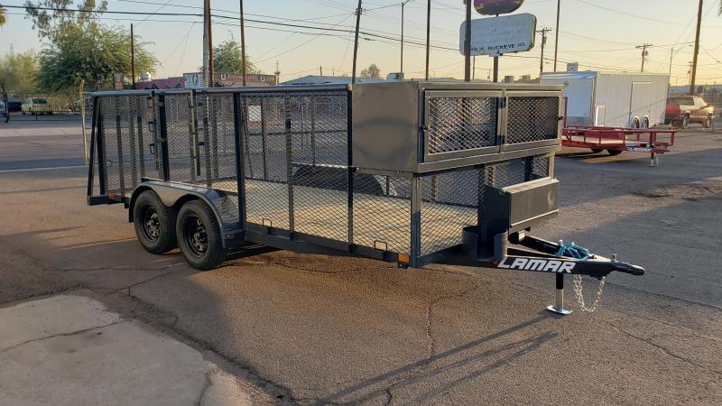 2021 Lamar Landscape Trailer--7000# GVWR- 4' spring assist gate- weed eater rack- full toolbox- Water Rack- Gas can rack-4' mesh sides-free spare- cash discount ** See Below** 2021 Lamar Landscape Trailer--7000# GVWR- 4' spring assist gate- weed eater rack- full toolbox- Water Rack- Gas can rack-4' mesh sides-free spare- cash discount ** See Below**