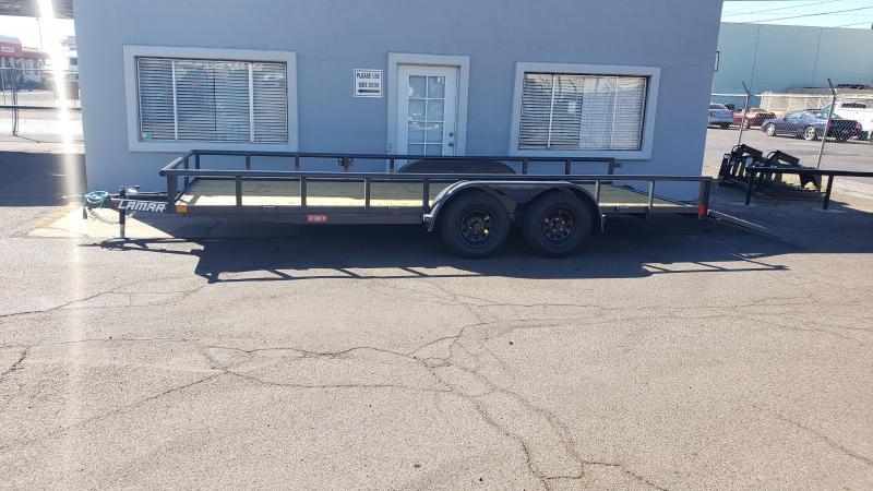 2021 Lamar 18' Utility Trailer - #7000 GVWR- Pipe top- 4' Spring assist full gate 2021 Lamar 18' Utility Trailer - #7000 GVWR- Pipe top- 4' Spring assist full gate