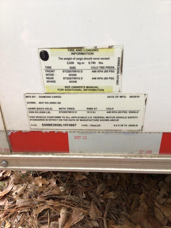 used Cargo (Enclosed) Trailers Diamond Cargo  for sale, in Blackshear, GA Thumbnail 2