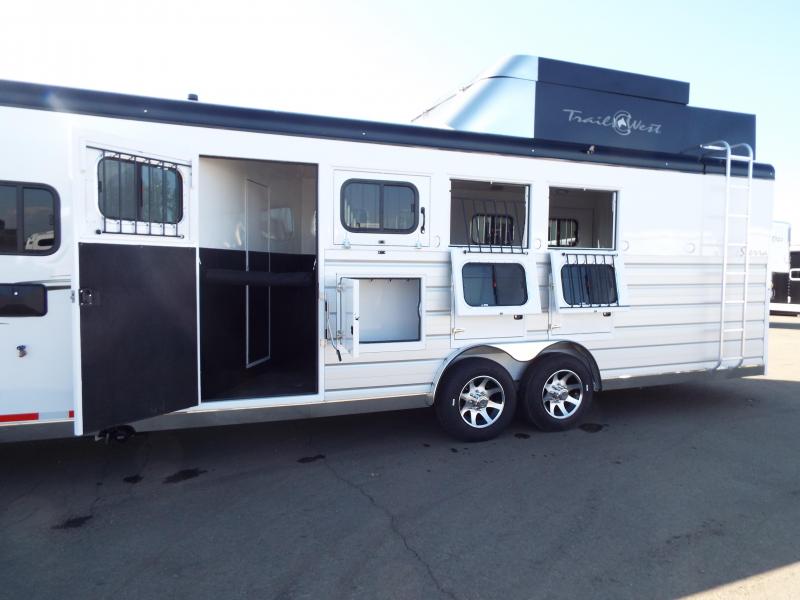 2020 Trails West 15' SW 4 Horse Trailer Side LoadHay PodSlideFold