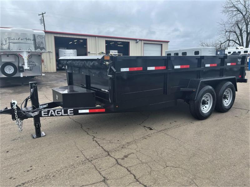 2022 Eagle 7x14 Tandem Axle Black Hawk 14K Dump Trailer- Lockable Tongue Box - Stake Pockets- GVWR: 14,000# - Axle: 2 (7,000#) Posi-Lube Axles w/ Brakes Both Axles 2022 Eagle 7x14 Tandem Axle Black Hawk 14K Dump Trailer- Lockable Tongue Box - Stake Pockets- GVWR: 14,000# - Axle: 2 (7,000#) Posi-Lube Axles w/ Brakes Both Axles