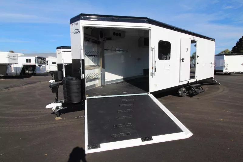 2026 Trails West RPM 28' Snowmobile Trailer-Altitude Package-Power Rear Ramp- Track-Melt Heater