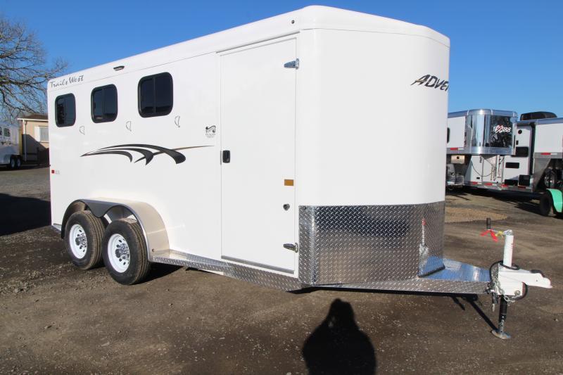 2023 Trails West Adventure MX II 3 Horse Trailer Swing out saddle rack