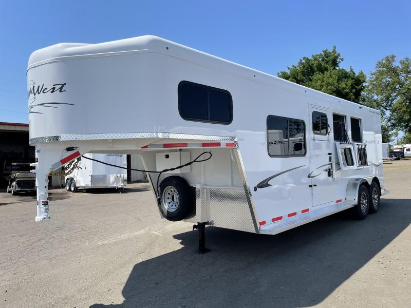 2023 Trails West Classic 3 Horse Gooseneck - Drop Down Windows & Bars - Warmblood Height - Comfort Package - Side Tack - Prewire for A/C - Escape Door - Aluminum Airflow Padded Dividers - Vinyl Floor in Dressing Room 2023 Trails West Classic 3 Horse Gooseneck - Drop Down Windows & Bars - Warmblood Height - Comfort Package - Side Tack - Prewire for A/C - Escape Door - Aluminum Airflow Padded Dividers - Vinyl Floor in Dressing Room
