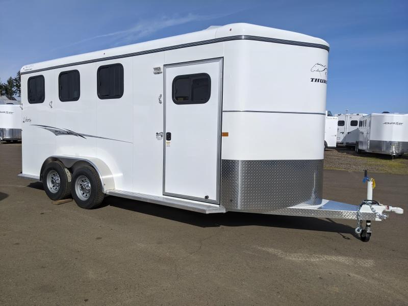 2020 ThuroBilt Liberty 3 Horse Trailer - Warmblood Stalls - Stock Style Airflow Gaps - Spare Tire & Mount - Curbside Escape Door 2020 ThuroBilt Liberty 3 Horse Trailer - Warmblood Stalls - Stock Style Airflow Gaps - Spare Tire & Mount - Curbside Escape Door