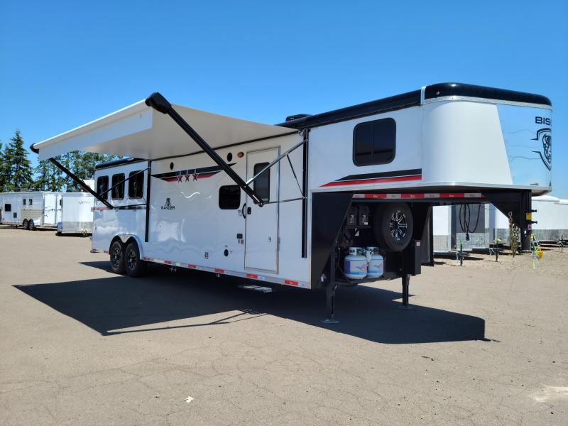 2023 Bison Ranger 3 Horse LQ - *PRICE REDUCED BY $3,300.00* - Sofa in Slide Out - Lined & Insulated Horse Area - Mangers - Swing Out Saddle Rack - Swing Out Blanket Bar - Escape Door - Power Awning - Big Fridge - Double Sink 2023 Bison Ranger 3 Horse LQ - *PRICE REDUCED BY $3,300.00* - Sofa in Slide Out - Lined & Insulated Horse Area - Mangers - Swing Out Saddle Rack - Swing Out Blanket Bar - Escape Door - Power Awning - Big Fridge - Double Sink