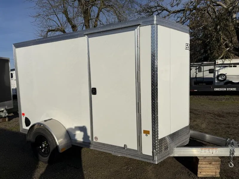 2026 ALCOM EZ Hauler 6x10 Enclosed Cargo Trailer-XLT Pro Series-All Aluminum-White-Side Door: Curbside Front-Rear Ramp-3500# Single Axle
