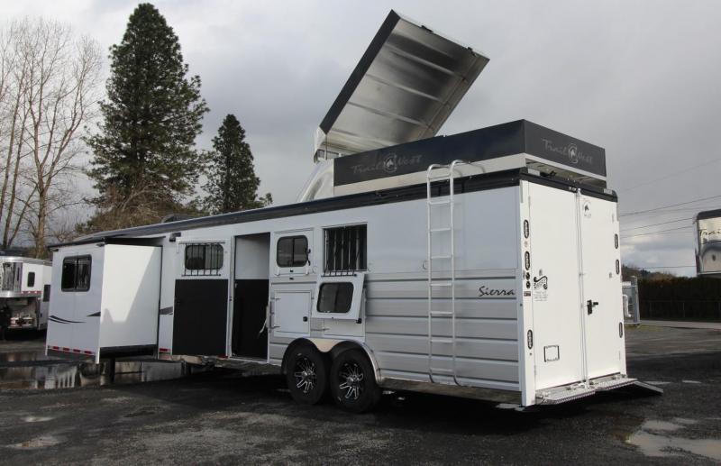 2019 Trails West Sierra 15x19 LQ Side Load w/ Ramp 3 Horse Trailer - Bunk Bed - Full Rear Tack 2019 Trails West Sierra 15x19 LQ Side Load w/ Ramp 3 Horse Trailer - Bunk Bed - Full Rear Tack