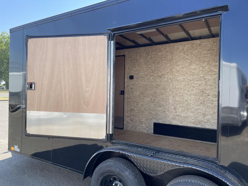 2023 Compass Jasper SE 7.5X14 Flat Top Side by Side/UTV/ATV/Cargo trailer w/ "Blackout Pkg.", 48" x 54" Escape Door Over Wheel Well, Tandem 5.2K Rubber Torsion Axles & 12" Additional Height 2023 Compass Jasper SE 7.5X14 Flat Top Side by Side/UTV/ATV/Cargo trailer w/ "Blackout Pkg.", 48" x 54" Escape Door Over Wheel Well, Tandem 5.2K Rubber Torsion Axles & 12" Additional Height
