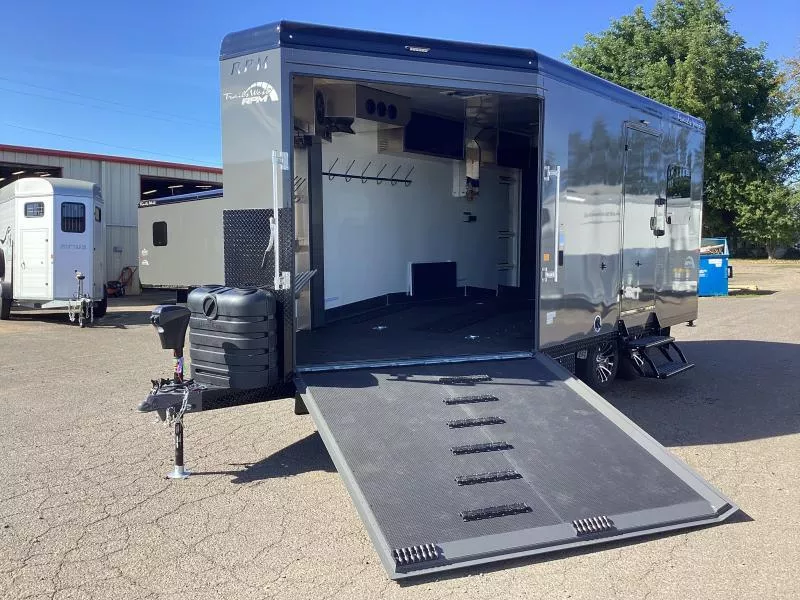 COMING FALL 2025! 2026 Trails West RPM 20' Snowmobile Trailer-Altitude Package-30 gal. Fuel Cell w/Pump-Power Rear Ramp