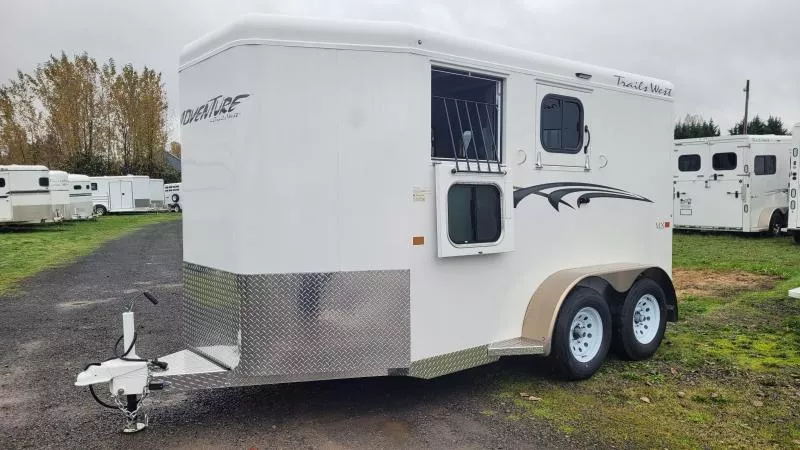 2026 Trails West Adventure MX II 2 Horse Trailer-Swing-Out Saddle Rack-Water Tank-7' Tall-Rear Windows
