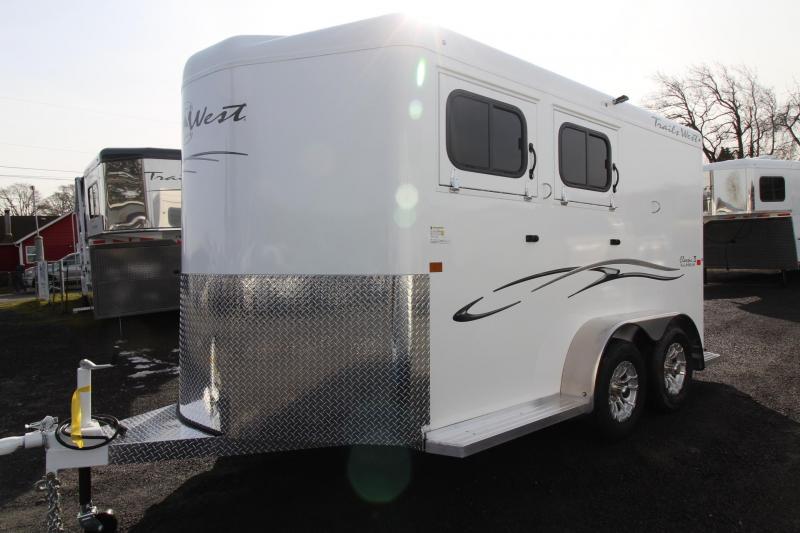 2019 Trails West Classic 2 Horse Trailer - Aluminum Skin Steel Frame - Convenience Package - Swing-out Saddle Rack - Drop Down Feed Doors 2019 Trails West Classic 2 Horse Trailer - Aluminum Skin Steel Frame - Convenience Package - Swing-out Saddle Rack - Drop Down Feed Doors