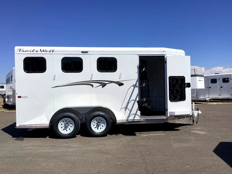 2026 Trails West Manufacturing Adventure II MX 3H- 7'T, 6'9"W, Spare, Swing out saddle rack, Water Tank Horse Trailer
