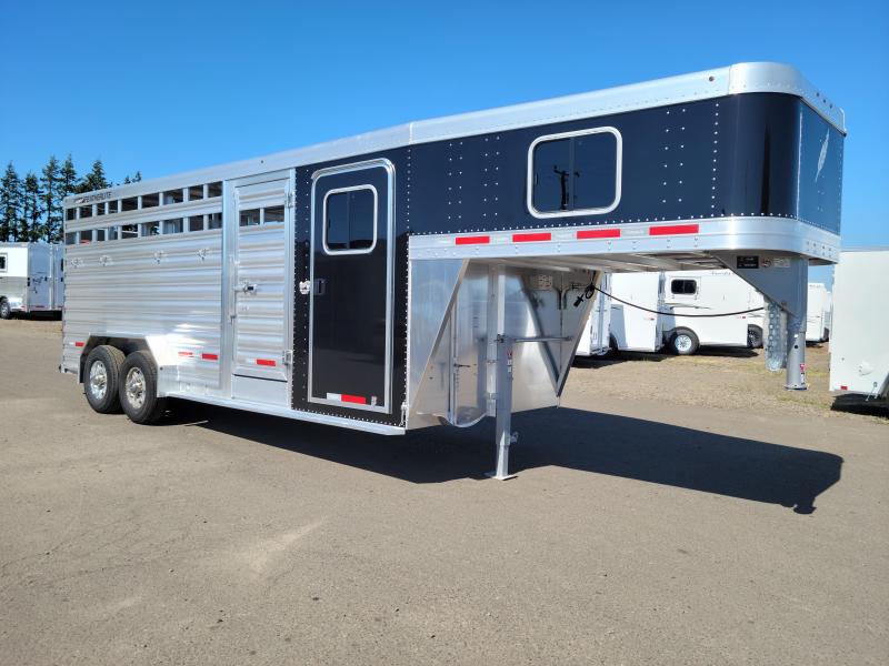 2022 Featherlite 8413 20' Livestock Gooseneck - All Aluminum - GVWR 14000# - Escape Door - Center Gate - Easy Care Floor - Tack room w/ Adjustable Saddle Rack & Blanket Bar - 2022 Featherlite 8413 20' Livestock Gooseneck - All Aluminum - GVWR 14000# - Escape Door - Center Gate - Easy Care Floor - Tack room w/ Adjustable Saddle Rack & Blanket Bar -