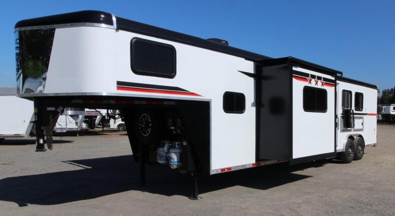 2023 Bison Trailers Ranger 8313 3 Horse Trailer W/ SLIDE OUT- HYDRAULIC JACK-STUD WALL- MANGERS- AIR CONDITIONING- ESCAPE DOOR AND STEP- POWER AWNING 2023 Bison Trailers Ranger 8313 3 Horse Trailer W/ SLIDE OUT- HYDRAULIC JACK-STUD WALL- MANGERS- AIR CONDITIONING- ESCAPE DOOR AND STEP- POWER AWNING