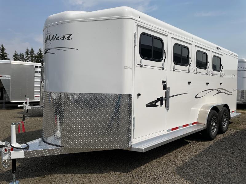 2022 Trails West Classic ll 4 Horse Bumper Pull - Aluminum Air Flow Divider - Water Tank - Swing Out Saddle Rack - LED Load Lights - Escape Door 2022 Trails West Classic ll 4 Horse Bumper Pull - Aluminum Air Flow Divider - Water Tank - Swing Out Saddle Rack - LED Load Lights - Escape Door
