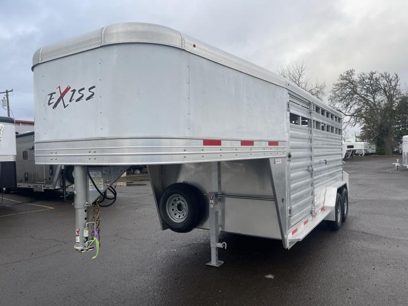 2023 Exiss 16' Stock Trailer - All Aluminum Construction - 7'2'' Tall - Combination Rear Door 