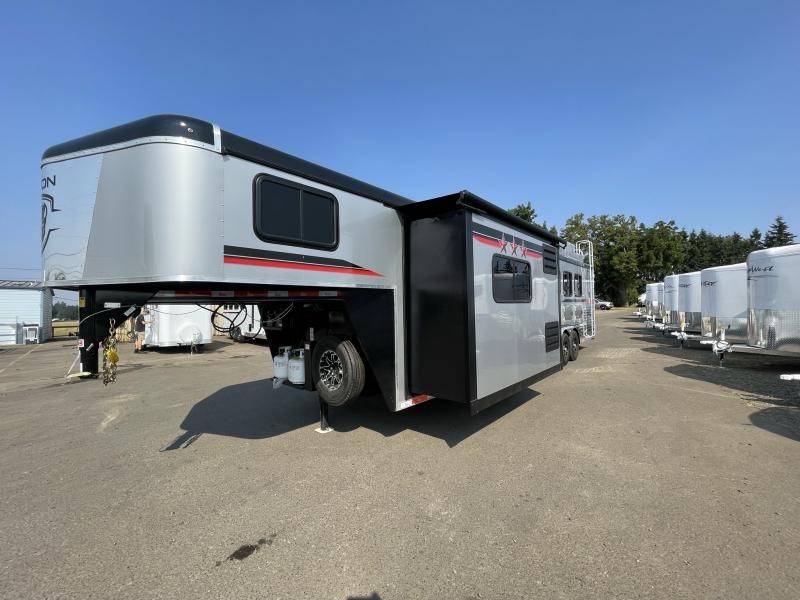 2023 Bison Ranger 4H LQ - 8' Wide - 11' Shortwall - Dinette in Slide - Mangers - Hay Rack-Value Packed Trailer! 2023 Bison Ranger 4H LQ - 8' Wide - 11' Shortwall - Dinette in Slide - Mangers - Hay Rack-Value Packed Trailer!
