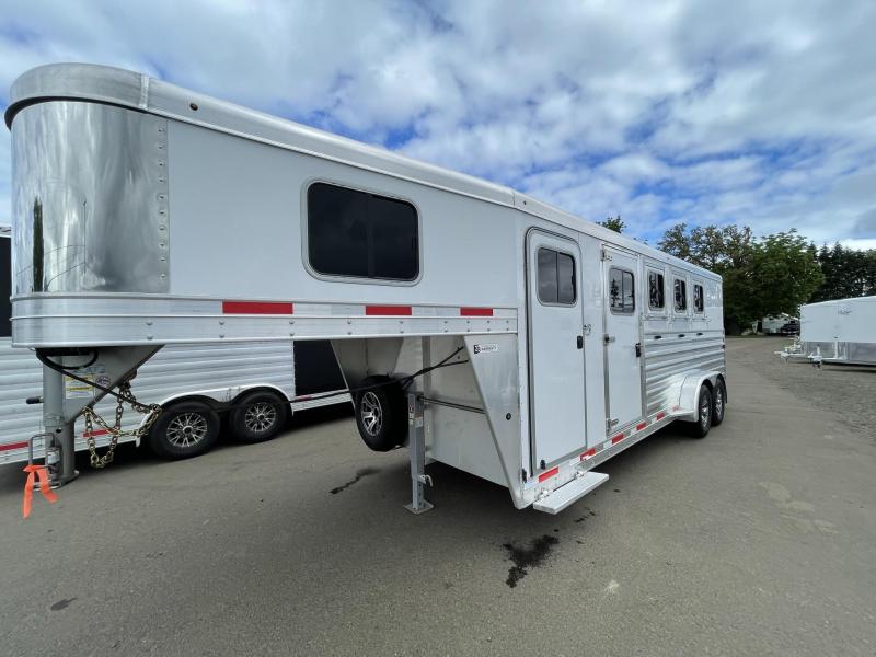 2021 Exiss 7400 - 4 Horse Gooseneck - Escape Door - Drop Down Windows & Bars - Stud Divider - Easy Care Floor - Aluminum Padded Divider - Foldable Rear Tack - LED Load Lights 2021 Exiss 7400 - 4 Horse Gooseneck - Escape Door - Drop Down Windows & Bars - Stud Divider - Easy Care Floor - Aluminum Padded Divider - Foldable Rear Tack - LED Load Lights