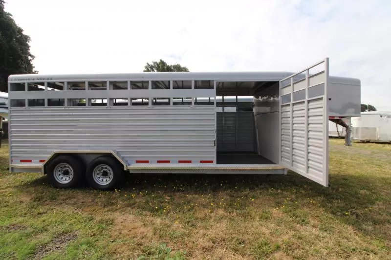 2026 Trails West Hotshot 20' Stock / Stock Combo Trailer-Enclosed Rear Gate- Sort Gate in Center Gate