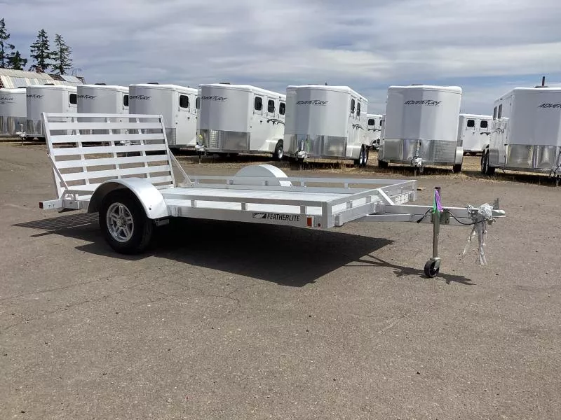 2025 Featherlite 2025 Featherlite 1693 Flatbed 10' Utility  - All Aluminum - 8 Stake Pockets - Rubber Torsion Axles Utility Trailer