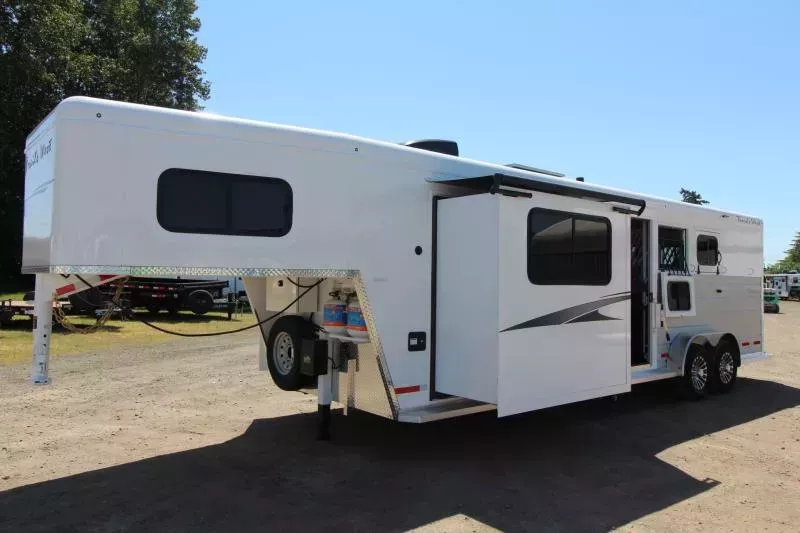2026 Trails West Sierra 10x10 Living Quarters w/ Slide Out - Side Tack - 3 Horse Trailer