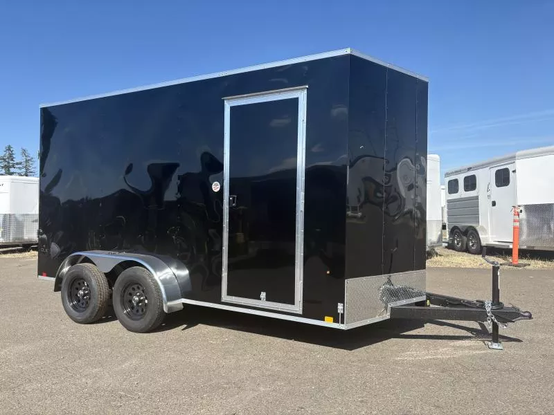 2026 Compass Indigo DLX 7x14 Enclosed Cargo Trailer-Rear Stabilizer Jacks, Flat Top W/ V-Nose Cargo