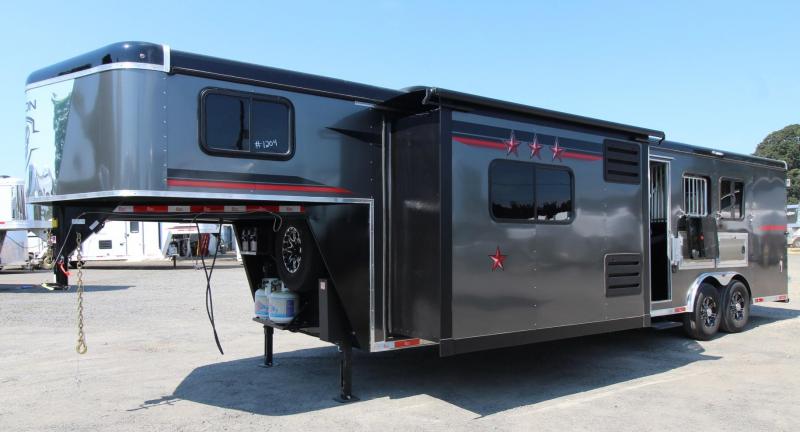 2023 Bison Ranger 8311S 11ft SW Living Quarters - PRICE REDUCED $2000 - 3 Horse Trailer With Slide Out - Steel Frame Aluminum Skin 2023 Bison Ranger 8311S 11ft SW Living Quarters - PRICE REDUCED $2000 - 3 Horse Trailer With Slide Out - Steel Frame Aluminum Skin