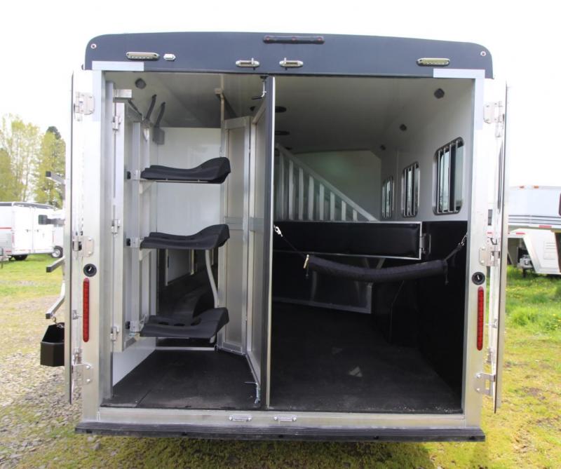 2022 Bison Silverado 13' LQ 3 Horse Aluminum Trailer Slide Out Sofa