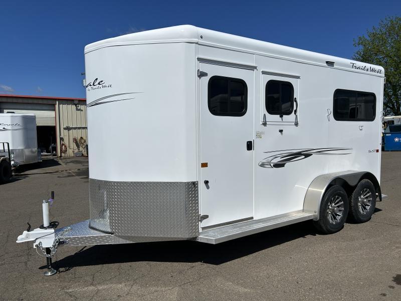 Price Reduced $2k-2024 Trails West Royale SxST Warmblood 2 Horse Trailer-Bench Style Water Tank- Straight Load -15" Aluminum Wheels