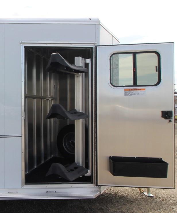 2022 Frontier Strider Aluminum 3 Horse Trailer Swing out Saddle rack