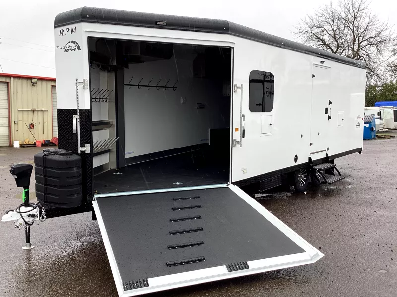 2026 Trails West RPM 28' Snowmobile Trailer-Altitude Package-Power Rear Ramp- Track-Melt Heater