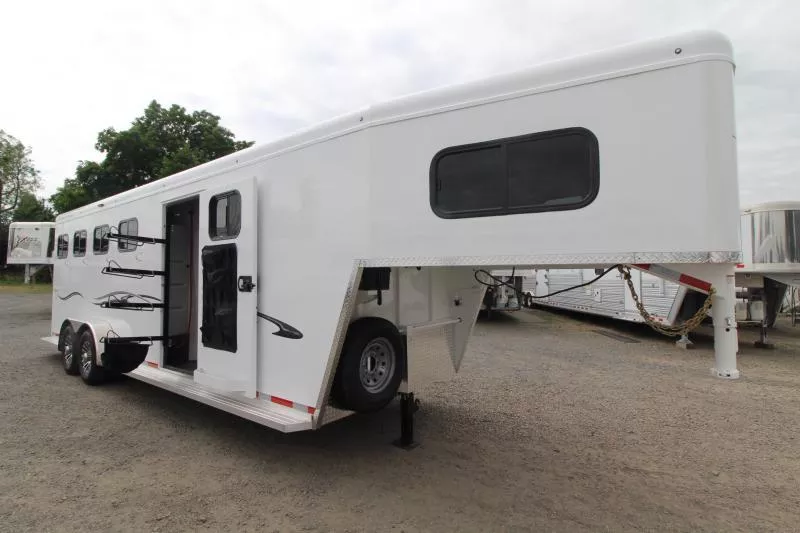 2026 Trails West Classic 5x10 4 Horse GN Trailer-SuperTack-Extra Tall-Escape Door-Stud Divider