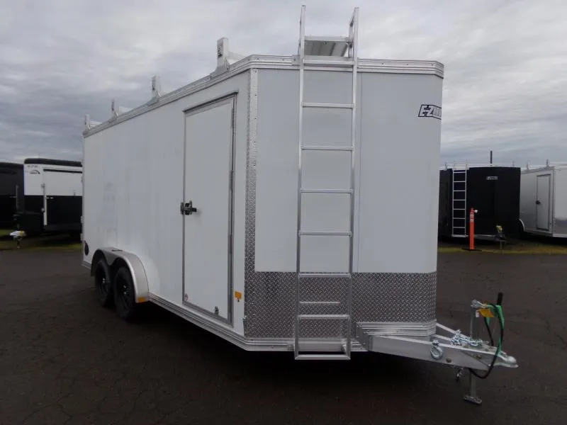 2026 ALCOM EZ Hauler 7.5' x 16' Enclosed-Ultimate Contractor Package-Ladder Rack/Catwalk System-Exterior LED Lights-Spare Tire-Double Rear Doors