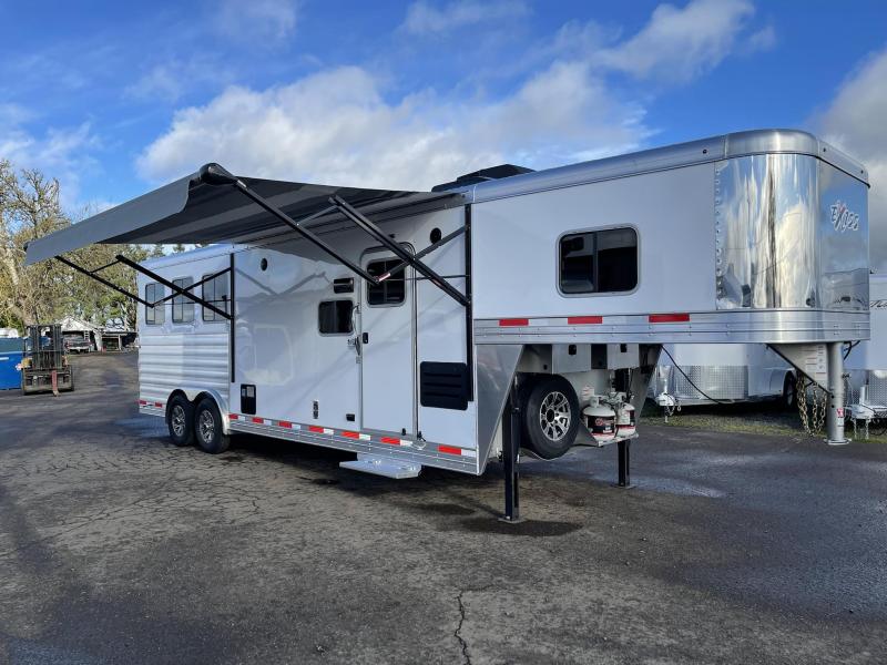 2022 Exiss Endeavor 8310G 3 Horse Trailer Slideout Power Awning Drop Down Windows & Bars