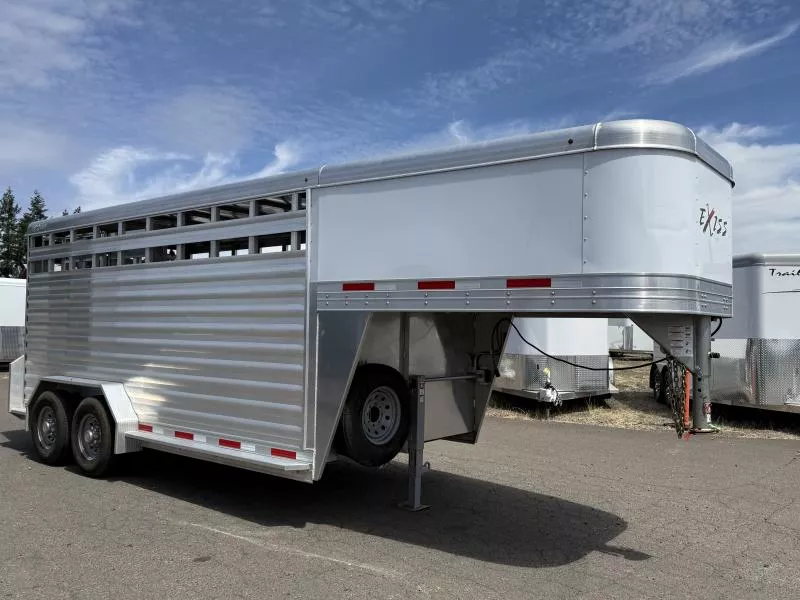 2023 Exiss 16' Stock Trailer - All Aluminum Construction - 7'2'' Tall - Combination Rear Door 