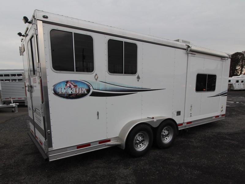 2008 Lakota 2 HORSE LIVING QUARTERS TRAILER SLIDEOUT POWER AWNING