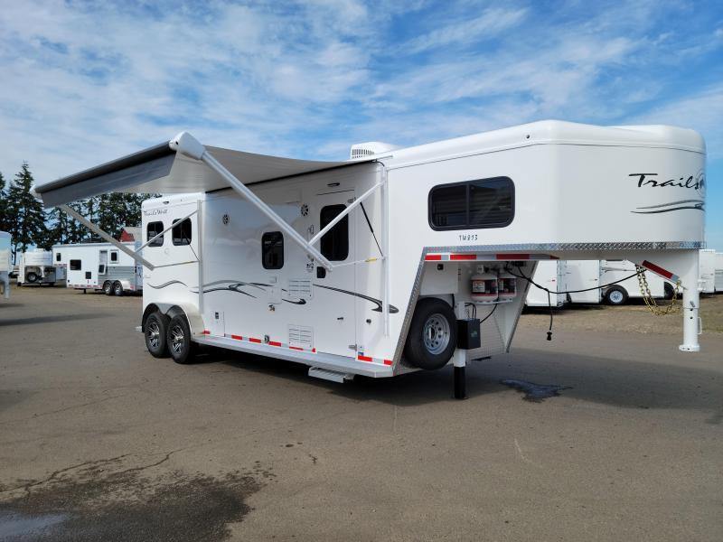 2023 Trails West Classic 8X13 2 Horse Living Quarters - Foldable Rear Tack - Hydraulic Jack- Drop Down Windows & Bars - Power Awning - Easy Care Floor - Aluminum Airflow Padded Dividers - Pass thru Door- 2023 Trails West Classic 8X13 2 Horse Living Quarters - Foldable Rear Tack - Hydraulic Jack- Drop Down Windows & Bars - Power Awning - Easy Care Floor - Aluminum Airflow Padded Dividers - Pass thru Door-