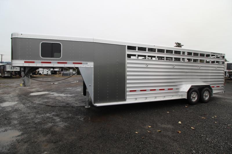 2022 Featherlite 84137024 24ft Stock / Stock Combo Trailer w/ 4ft