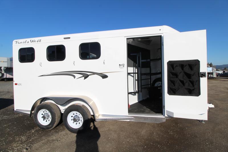 2023 Trails West Adventure MX II 3 Horse Trailer Swing out saddle rack