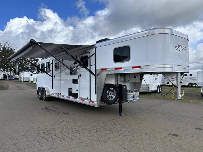 2023 Exiss 7206 6ft SW Living Quarters 2 Horse Aluminum Trailer Stud