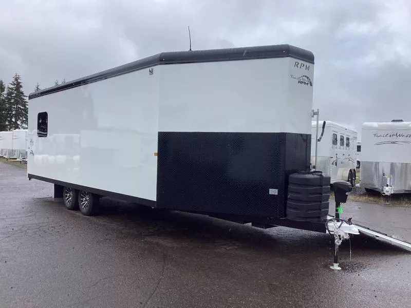 COMING FALL 2025! 2026 Trails West RPM 28' Snowmobile Trailer-Altitude Package-Power Rear Ramp- 7.5 gal. LP Tanks- 24 x 30 Window 