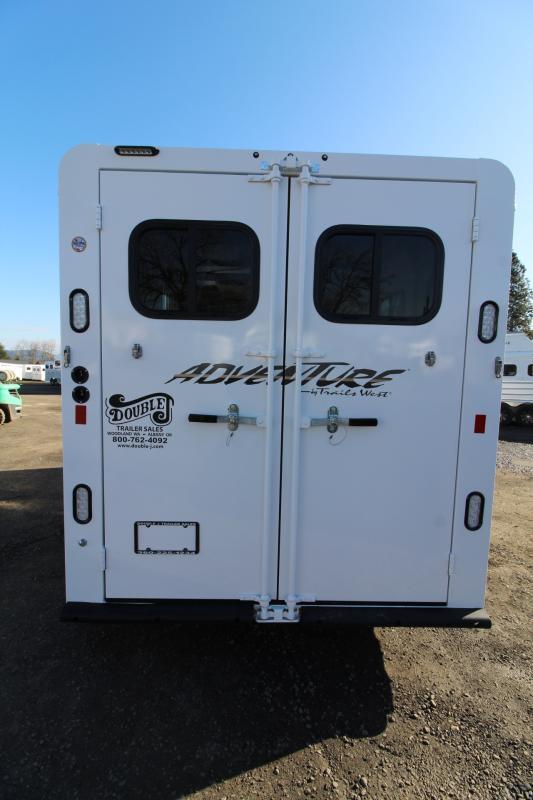 2023 Trails West Adventure MX II 3 Horse Trailer Swing out saddle rack