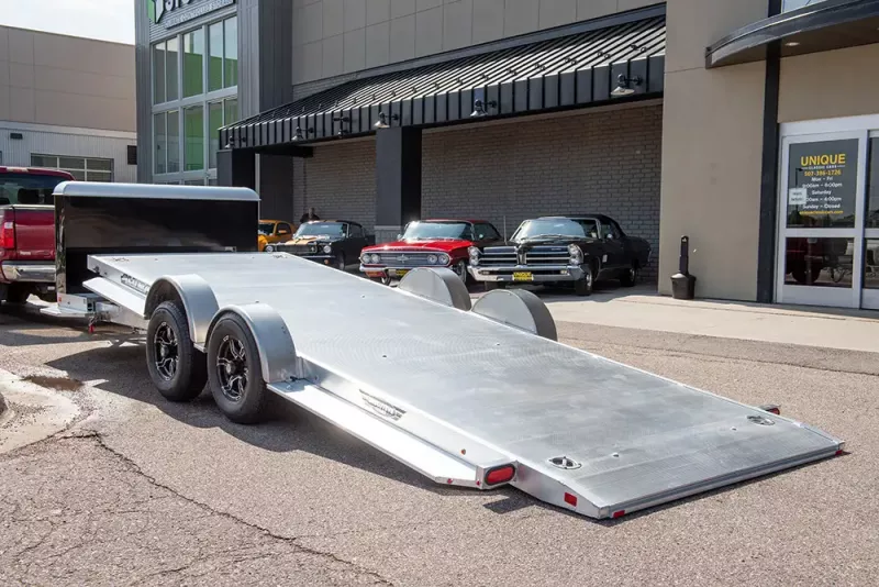 2027 Aluma 82x20' Heavy XL Tilt Tandem Axle, Electric Brakes, Recessed Tie Downs, Cargo Box, 15" Black Aluminum Wheels